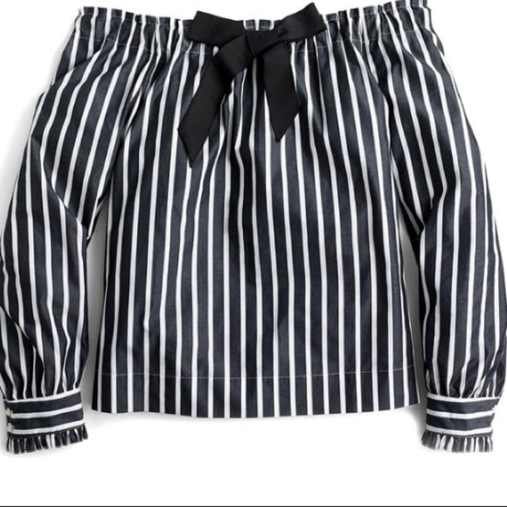 NEW! J. Crew Black and White Off the Shoulder